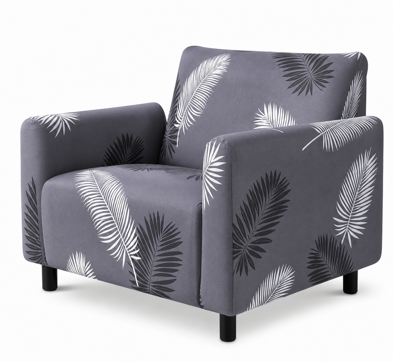 Charcoal Fern - Luxury Quality Strechable & Dust-proof Sofa Cover