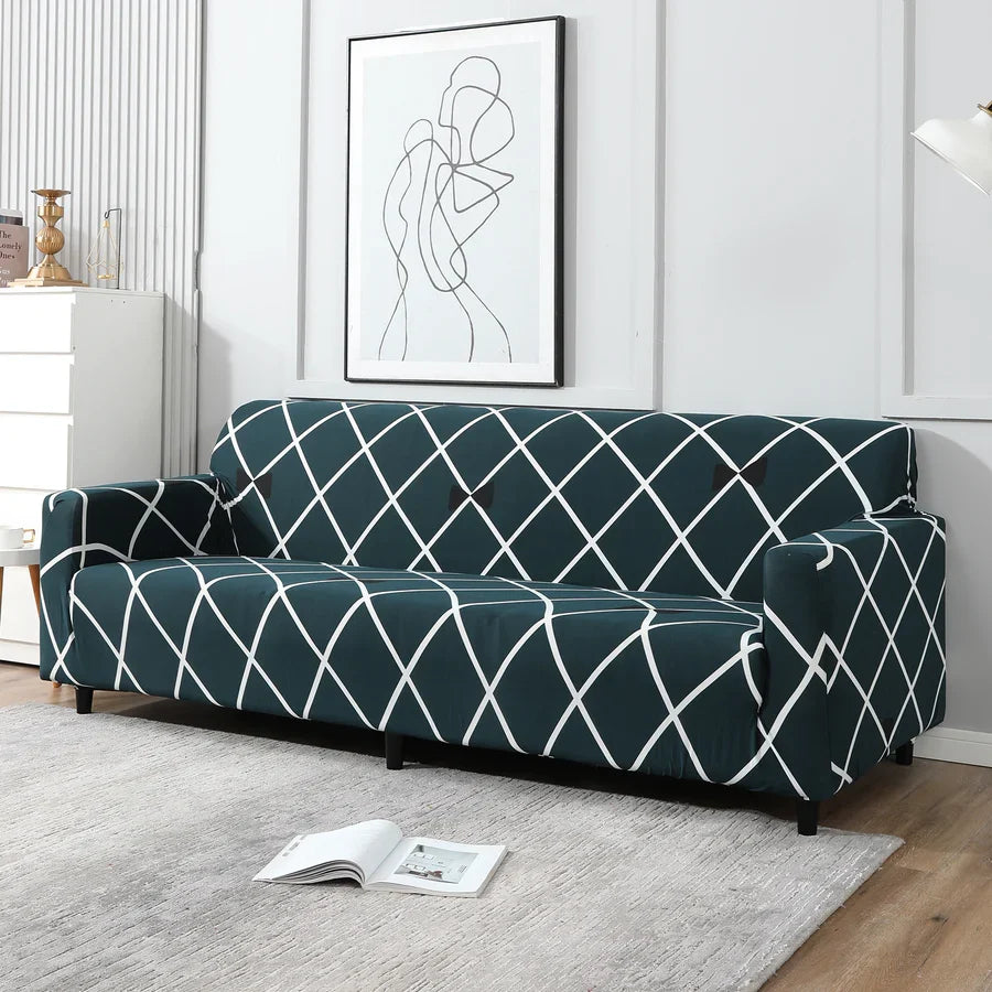 Cross Blue - Luxury Quality Strechable & Dust-proof Sofa Cover