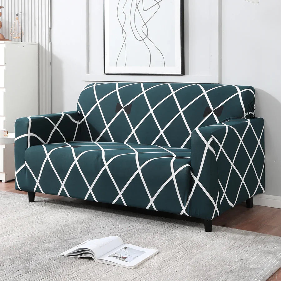 Cross Blue - Luxury Quality Strechable & Dust-proof Sofa Cover