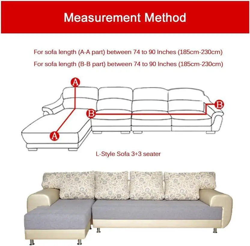 L Shape Sofa Cover-Blue Diamond - Luxury Quality Strechable & Dust-proof Sofa Cover