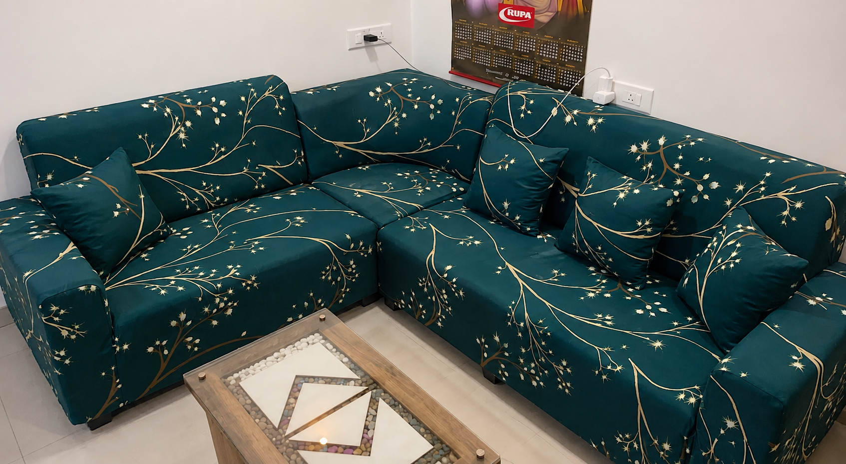 L SHAPE SUPER FURNISHING CORNER SOFA COVER SET