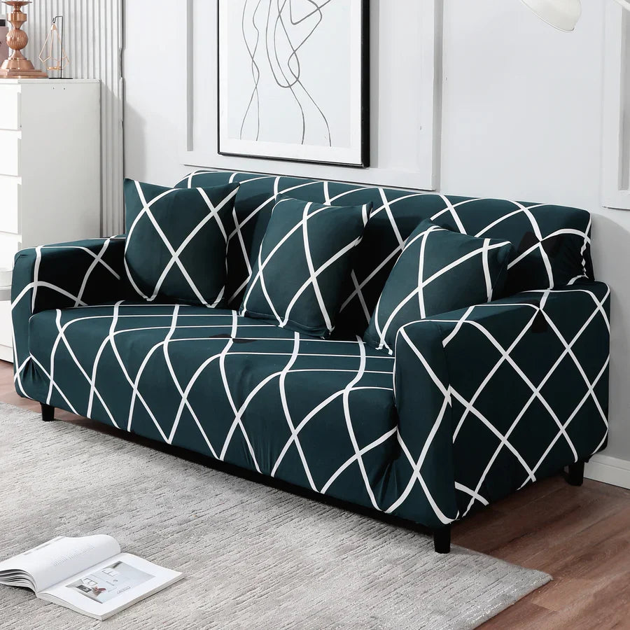 Cross Blue - Luxury Quality Strechable & Dust-proof Sofa Cover
