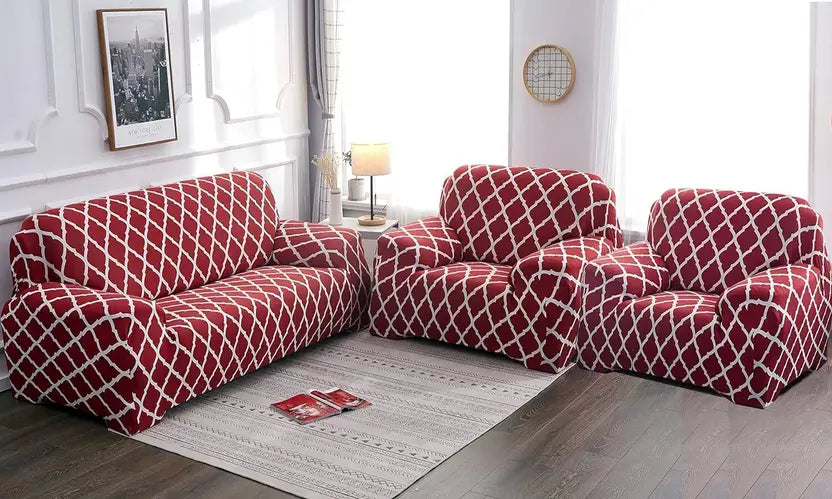 MAROON DIAMOND - Luxury Quality Strechable & Dust-proof Sofa Cover
