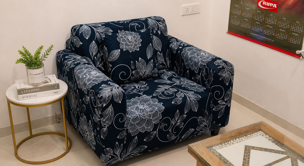 GREY Flooral - Luxury Quality Strechable &amp; Dust-proof Sofa Cover
