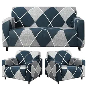 Checkerplaid Blue - Luxury Quality Strechable & Dust-proof Sofa Cover