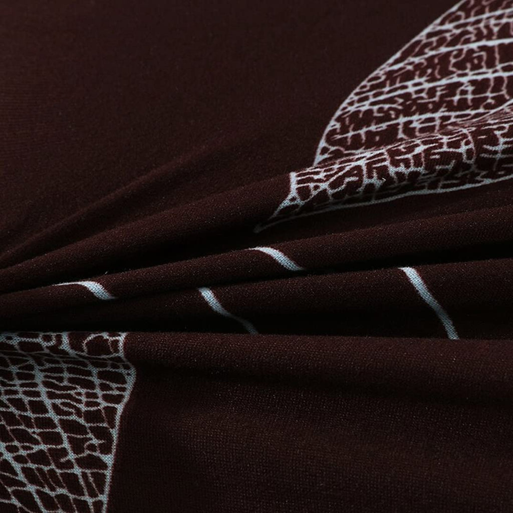 L Shape Sofa Cover- Choco Leaf - Luxury Quality Strechable & Dust-proof Sofa Cover