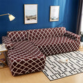 L Shape Sofa Cover-Maroon Diamond - Luxury Quality Strechable & Dust-proof Sofa Cover