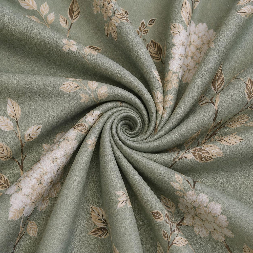 Sage Green Floral Cotton Blend Elastic Fitted Bedsheet with 2 Pillow Covers – SUPER FURNISHING  BUY 1 GET 1 FREE