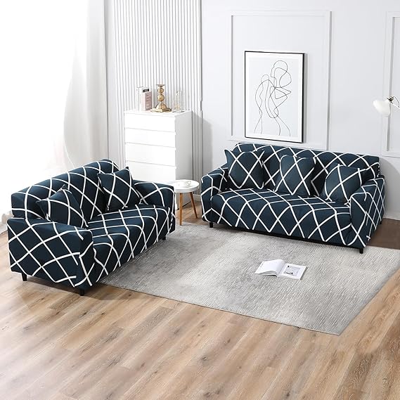 Cross Blue - Luxury Quality Strechable & Dust-proof Sofa Cover