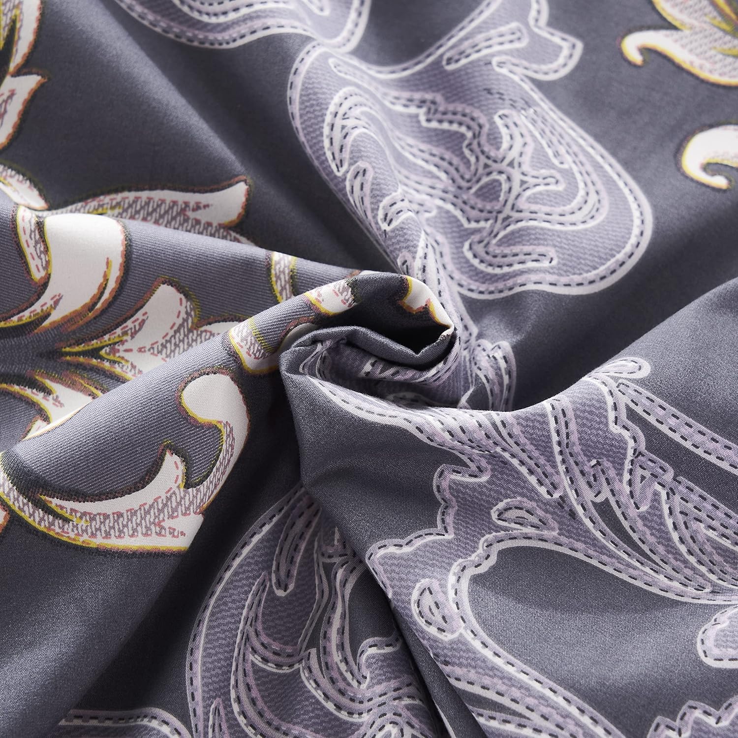 Royal Gold Damask/ Pure Cotton King Size Bedsheet - Super Furnishing