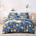 Blue Poppy 210 TC Cotton Blend Flat King Bedsheet