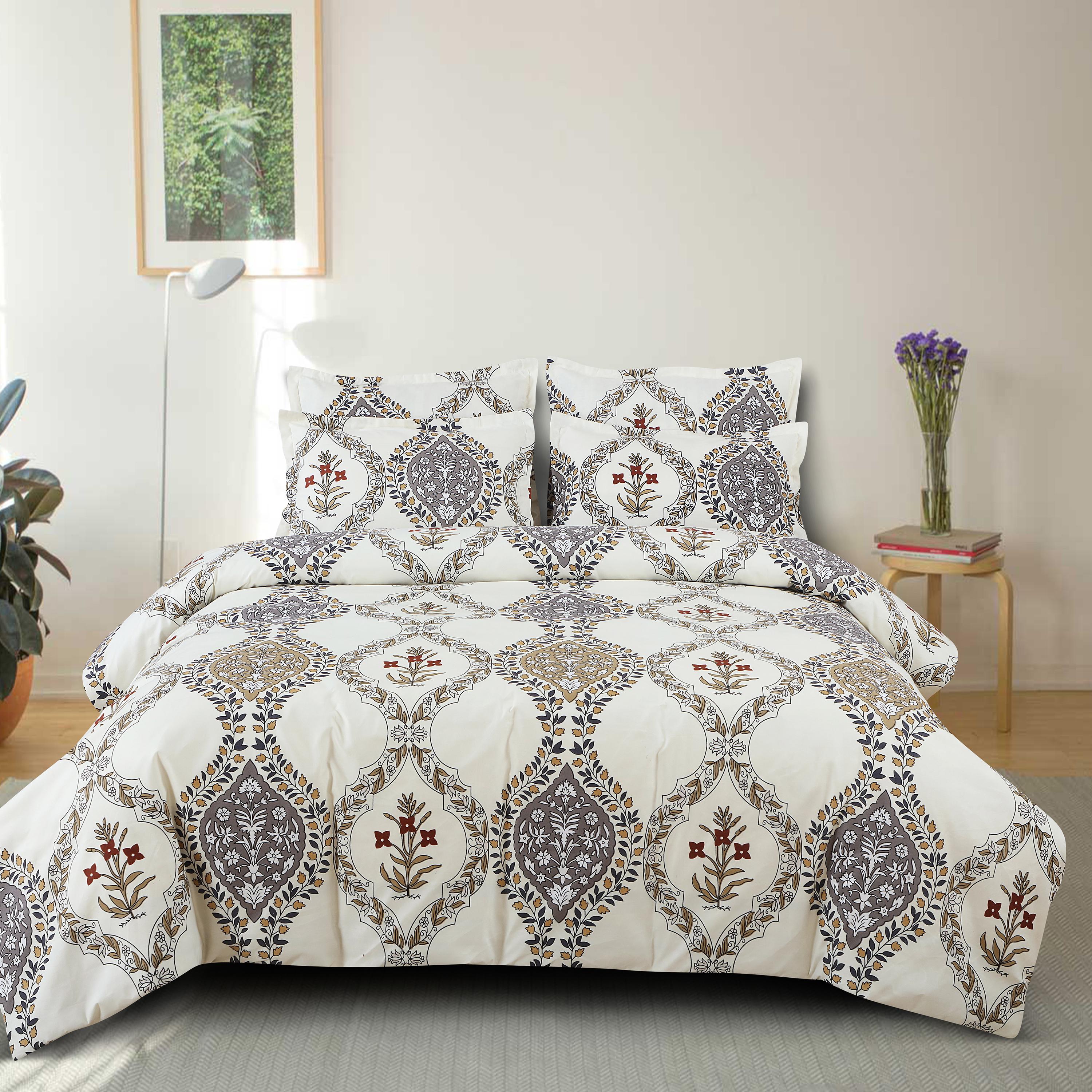 Breezy Strokes 210 TC Cotton Blend Flat King Bedsheet