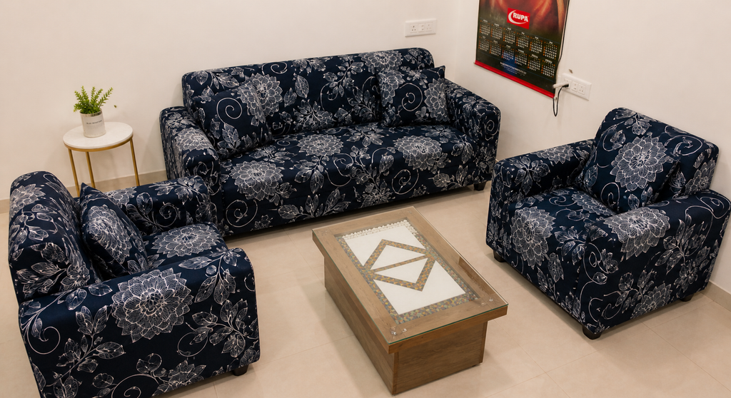 GREY Flooral - Luxury Quality Strechable &amp; Dust-proof Sofa Cover