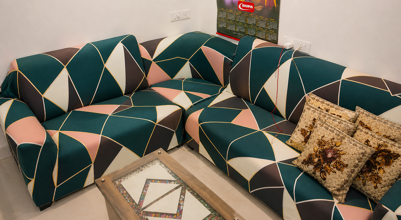 Peach Prism - Luxury Quality Strechable & Dust-proof Sofa Cover