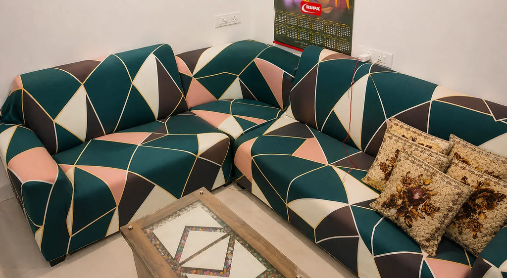 L SHAPE SUPER FURNISHING CORNER SOFA COVER SET